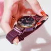Luxury Rose Gold Watches Watches Fashion Diamond Ladies Starry Sky Magnet Watch Kobiet zegar zegarowy Saati reloJ