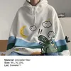 Men Winter Cartoon Dinosaur Print Pullover Long Sleeve Sweatshirt Loose Hoodie 220816