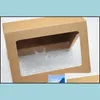 Packing Boxes Office School Business Industrial 20st/Lot-18x12x5cm Kraft Paper Window Gandbox Candy Snack Diy Bakning Lagring Drop Delive Delive