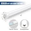 Jezige T8 LED -buisverlichting Dural Row 90W Frosted Cover Cold White Integrated Tubes Light Garage Office Bollen