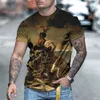 Мужчины женские унисекс милый забавный 3D Painting Print Tshirts Summer Round Neck с коротким рукавом мужчина негабаритная футболка Top 6xl 220607