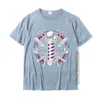 Herren T-Shirts Lustiges Friseur Geschenk für Männer Friseurstabs-Stangen-Werkzeuge Friseur T-Shirt Herren Funky Design Tops Shirt Baumwolle T-Shirts Einfacher Stil