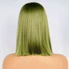 Sentetik Peruklar Kısa Düz Bob Kadınlar için Patlama Orta Parça Doğa Siyah Kırmızı Turuncu Yeşil Sarışın Cosplay Saçları 220525