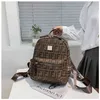 Double shoulder bag women's bag new women's large capacity backpack letter printed Pu women's bag Purses_8NEK