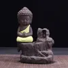 Ceramica fatta a mano Riflusso di loto Buddista Incenso Lampade profumate Ceramica Riflussi Incensi Bruciatore Titolare Incensiere Aromaterapia Fumo