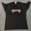 Grande vermelho bordado vetements camiseta homens mulheres de alta qualidade verão vtm solto manga curta 220601