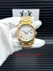 new version Men's Wristwatches White Dial18k Yellow Gold Triangle Bezel 40mm Stainless Steel bracelet ETA 2813 Movement Automatic Men's Watches