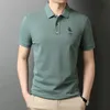 패션 디자이너 브랜드 Highend 한국 100%면 자수 폴로 셔츠 레저 남성 의류 짧은 슬리브 Tshirt 220615