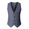 Siyah gri lacivert yelek erkekler için ince fit takım elbise erkek yelek gilet homme rahat kolsuz resmi iş ceketi 220725