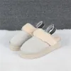 Pantofole calde con tacco piatto, scarpe da usura esterna da donna in peluche, stivali di cotone da neve con fondo spesso