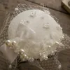 Bérets 202204-anran-285 Bride Bridesmaid Marid Robe Pearl Flower Mesh Lady Béret Hat Femmes