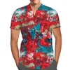 Chemises décontractées pour hommes Chemise à manches courtes pour hommes Rose Tie-dye Ins Tendance Couple Classe Service Vintage Design Revers T-shirt TopMen's Men'sMen