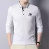 Dobra 100 Cotton Men Brand Brand Polo Shirt Designer Golf Long Rleeve TEE dla zwykłej lapy homme moda amerykańska top 2207124003099