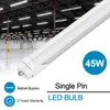 VS VOORRAAD T8 LED-buisverlichting 8FT Een rij enkele pin FA8 TL-verlichting 45W Koud wit Frosted Cover transparant gloeiend 6000k Winkel Garage werkplaatsverlichting