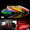 1pc 8 klistermärken Mätare Bilstyling Reflekterande Stripe Tape Motorcykel Bike Body Rim Hjulband Blå / Röd / Gul