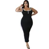 Robes de grande taille Chic Patchwork rayure sans manches moulante Maxi robe femmes Slim Fit décontracté réservoir été Streetwear tenues VestidoPlus