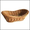 Paniers de stockage Panier d'herbiers tissés de St Wicker pour la table à la maison Serviettes de pain de fruits Petit récipient de cuisine réglé par la mer DWB14003 Drop Delive