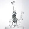 Drie kleuren beschikbaar Unique Hookahs 6 Ball Recycler Heady Glas Douchekop Percolators Glas Bong 14mm Vrouwelijke Joint DAB Olierouts met Banger XL-2241