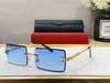 carti メガネ 9065 ファッション高級サングラス サンシェード複合金属リムレス光学フレームクラシック長方形スクエアゴールドサングラス女性用オリジナルボックス付き