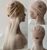 Blond 60 färg schweizisk spets full spets peruk silkeslen rak kinesiska mänskliga jungfruliga hår peruker för svart kvinna snabb expressleverans