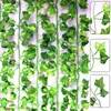 12pcs 2.3m Artificial Vine Hanging Plants Liana Silk Fake Leaf Vines Ivy Leaves for Wall Green Home Decor Garland Decoration