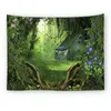 Psychedelic Forest Landscape Wall Tapestry Mandala Papers Home Decor Tapestries Living Room Decoration Art J220804