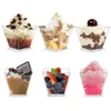 Fast ship 2oz Disposable mousse dessert cup mini plastic transparent clear square pudding ice cream square cups 58ML spot