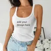 Customize Your Women Sleeveless Tank Tops Vest Knitted Camis U neck Shirt Casual Basic Camisole For Female DIY 220614
