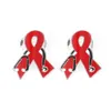 20 szt. Moda moda czerwona i fioletowa emalia Bról Wstążka Kształt ze stetoskopem raka piersi Awareness Medical Butterfly Pins do akcesoriów pielęgniarki