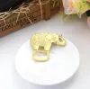 Goldfarbene Hochzeitsgeschenke und Geschenke, Weinflaschenöffner „Glücklicher goldener Elefant“.