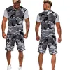 Men Cool Hunting Fishing Camouflage Oversize Shorts T shirt Suits 3D Print Camo Male T Shirt or Tracksuit Sportwear Mens Clothes 220621