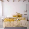 40s Jacquard Color Matching Cotton Double-layer Yarn Four Piece Set Kit de produit de lit d'air nordique haut de gamme