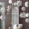 Merry Christmas Decorations for Home 6Pcs Paper 3D Hollow Snowflake Ornaments Year Xmas Navidad Natal Y201020