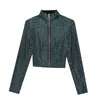 Autumn Jacket Women Glitter Sequined Short Jacket Female Fashion Long Sleeve Design Sense Sexy Bottoming Shirt 220815