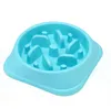 Plastikowy podajnik zwierząt domowych Anti Smoke Pies Puchar Puppy Kot Zwolnij Down Jedząc Podajnik Zdrowy Dieta Dish Design Design Pink Blue Green SN4920