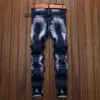 Mężczyźni Jeans Jean Homme Pantalon Rubped Denim Spoders Biker Wysokiej jakości samiec prosty Casual Designer Streetwear Moda Hombre 220606