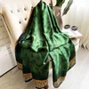 Мода роскошный бренд темно -зеленый леопардовый цветочный шелковый шарф шарф Леди высококачественный турбан головы хиджаб женский оберток Folard Snood
