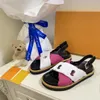 Designer Women Sandals Rubber Slippers Cross Tarps Mimi Double Flip Flops Jelly Platform Slides Adjustable Buckle Candy Color Slipper