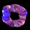 Party Girls Led Luminous Scrunchies Hairband Ponytail Holder Hoofddeksel Elastische haarbanden Solid Color Hair