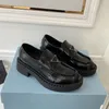 Designerschoenen Zacht Koeienhuid Heren DamesLoafers Rubber Platform Sneakers Zwart Glanzend Leren Slipper Dikke Bodem Schoen Dikke Ronde Kop Sneaker Met Doos Maat 34-46