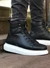 Knack High Sole Men's Winter Boots Casual Leather Bekväm Använd regnvattentäta Mäns ankelstövlar