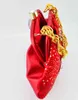 Dress Shoes Red Color Italian Design with Matching Bag High Quality African Nigeria and Shoe Set for Party in Women 220722