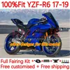 Moldões de injeção para Yamaha yzf-r6 yzf600 yzf r6 r 6 600 cc 17-22 carroceria 28no.51 yzfr6 17 18 19 20 21 22 yzf-600 2017 2018 2019 2020 2021 2022 OEM corpora