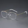 Мужские дизайнерские солнцезащитные очки модные солнцезащитные очки рамки из нержавеющие очки рамки для женщин квадрат Большие полные ободки миопия оптические очки высококачественные очки без винта
