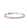 Luxe sieraden dunne liefde bangle armband met schroevendraaier roestvrij stelen rose goud platina volledige diamanten armbanden ontwerper dames 3,65 mm armbanden voor vrouwen cadeau