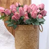 Faux Floral Simulation 9 Roses A Bouquet Artificial Wedding Fake Flower Home Decoration Ornaments