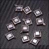 Charms jewelhings descobertas componentes 100pcs 9x9mm atacado pequeno cubo quadrado shinestones sier sier rosa colo dh4qb