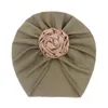 Cappellino per neonato con fiore a forma di rosa, berretto, berretto morbido elastico, cappelli per turbante per bambini