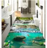 Papel de parede personalizado Papel de parede 3d Adesivos de Parede Idílico Paisagem Fluindo Água Cachoeira Peixes Lótus 3d Pintura Pintura Paredes Decoração Home