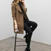 Women's Trench Coats Spring Autumn Double Breasted Mid-long Coat Women Casual Streetwear Slim Belt Cloak Vintage Windbreaker OutwearWomen's